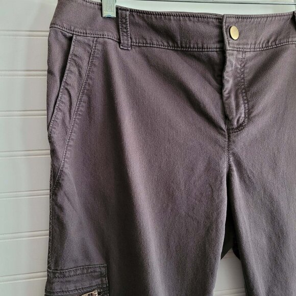 Athleta Pants Womens 12 Brown Cargo Zip Pocket Stretch Utility Casual Outdoor - Picture 2 of 13